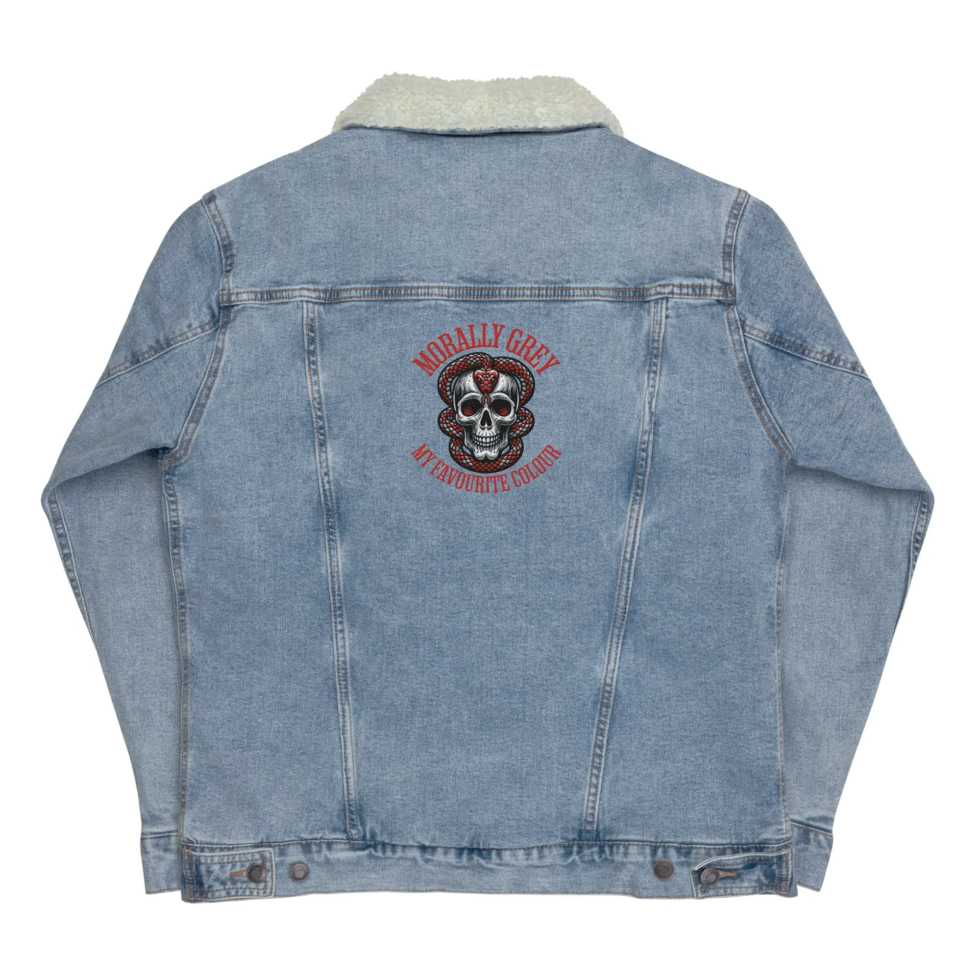 Morally Grey Unisex denim sherpa jacket