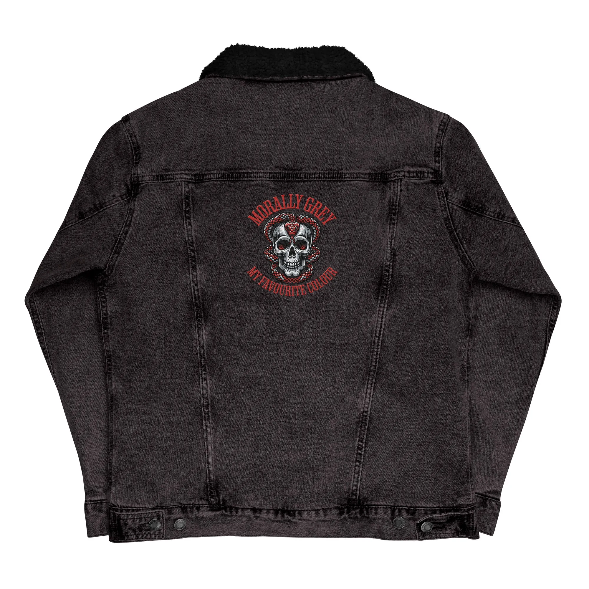 Morally Grey Unisex denim sherpa jacket