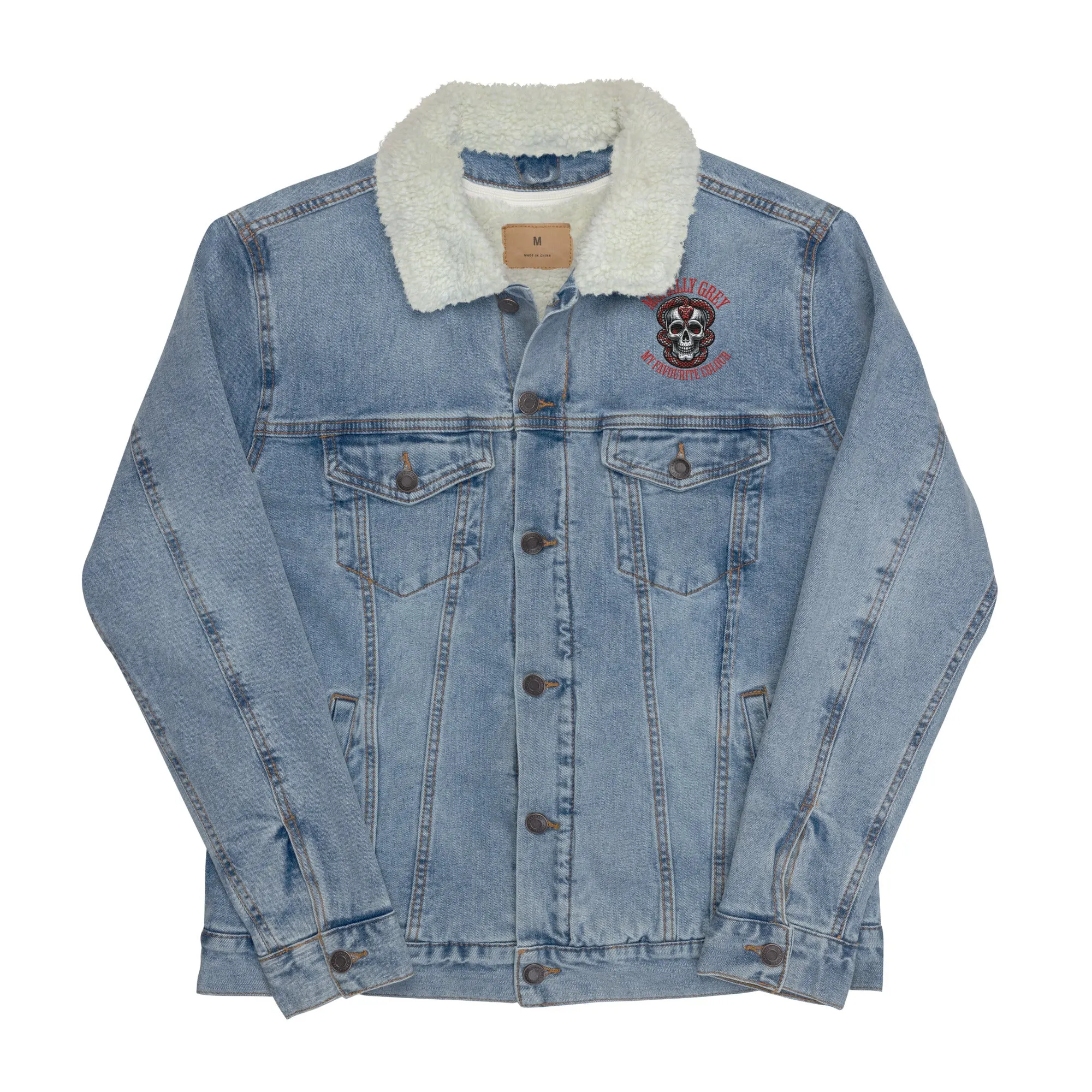 Morally Grey Unisex denim sherpa jacket