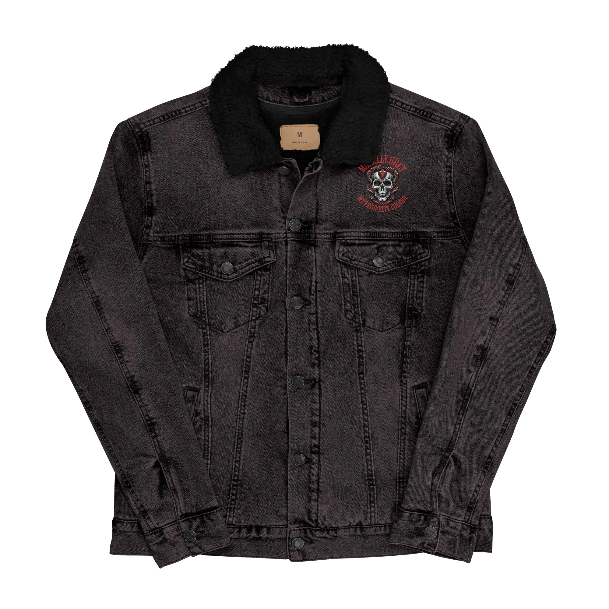 Morally Grey Unisex denim sherpa jacket