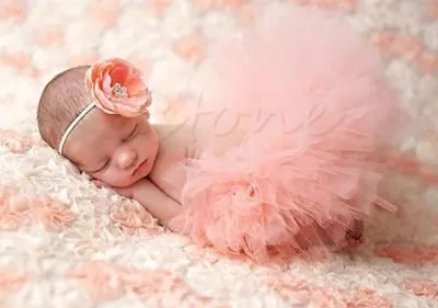 Newborn Baby Girls Tutu Skirt &amp; Headband Photo Prop Costume (For 0-3M)