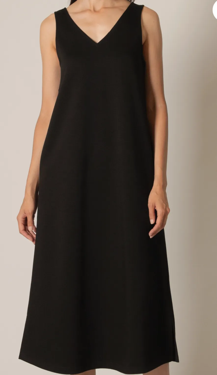 P. Cill Butter Modal V-Neck Sleeveless Midi Dress
