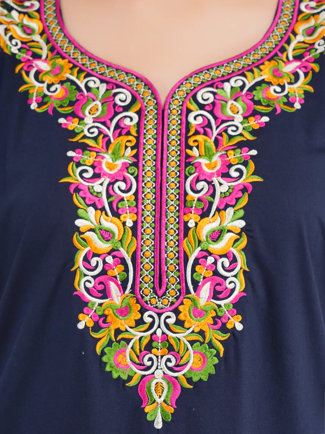 Paan shaped Embroidery Nightgown