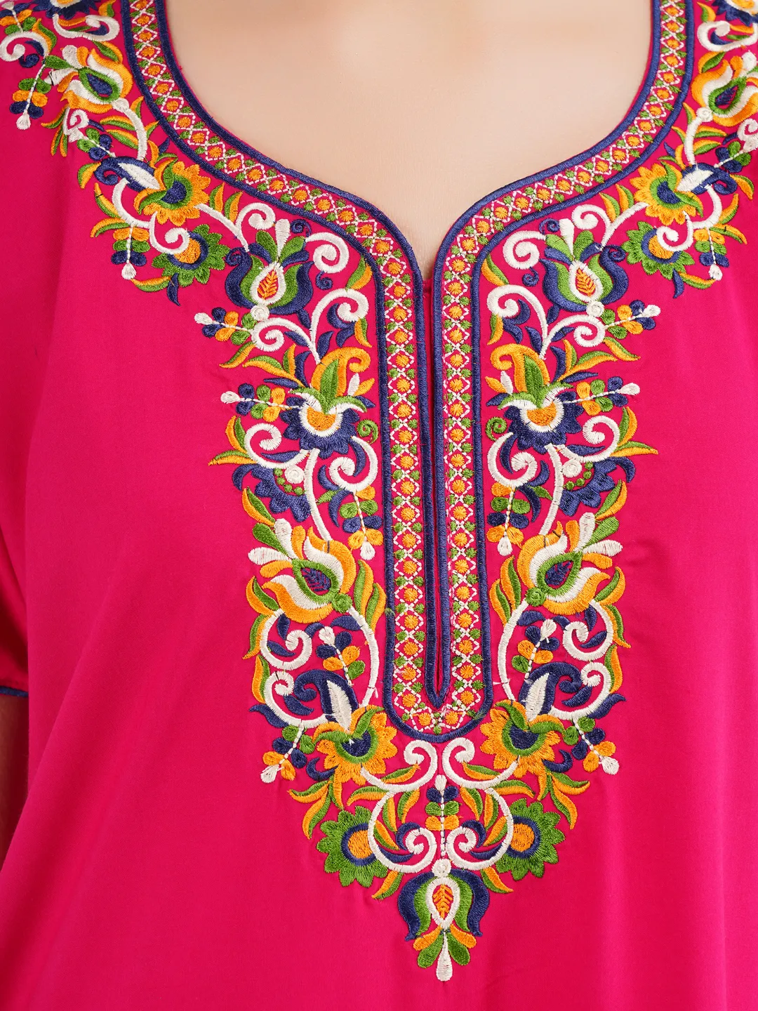 Paan shaped Embroidery Nightgown