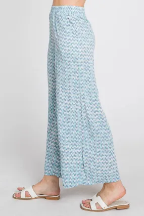 Pastel Prism Geo Printed Elastic Waist Wide Leg Pants