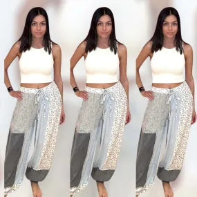 Patchwork Crochet Denim Pants