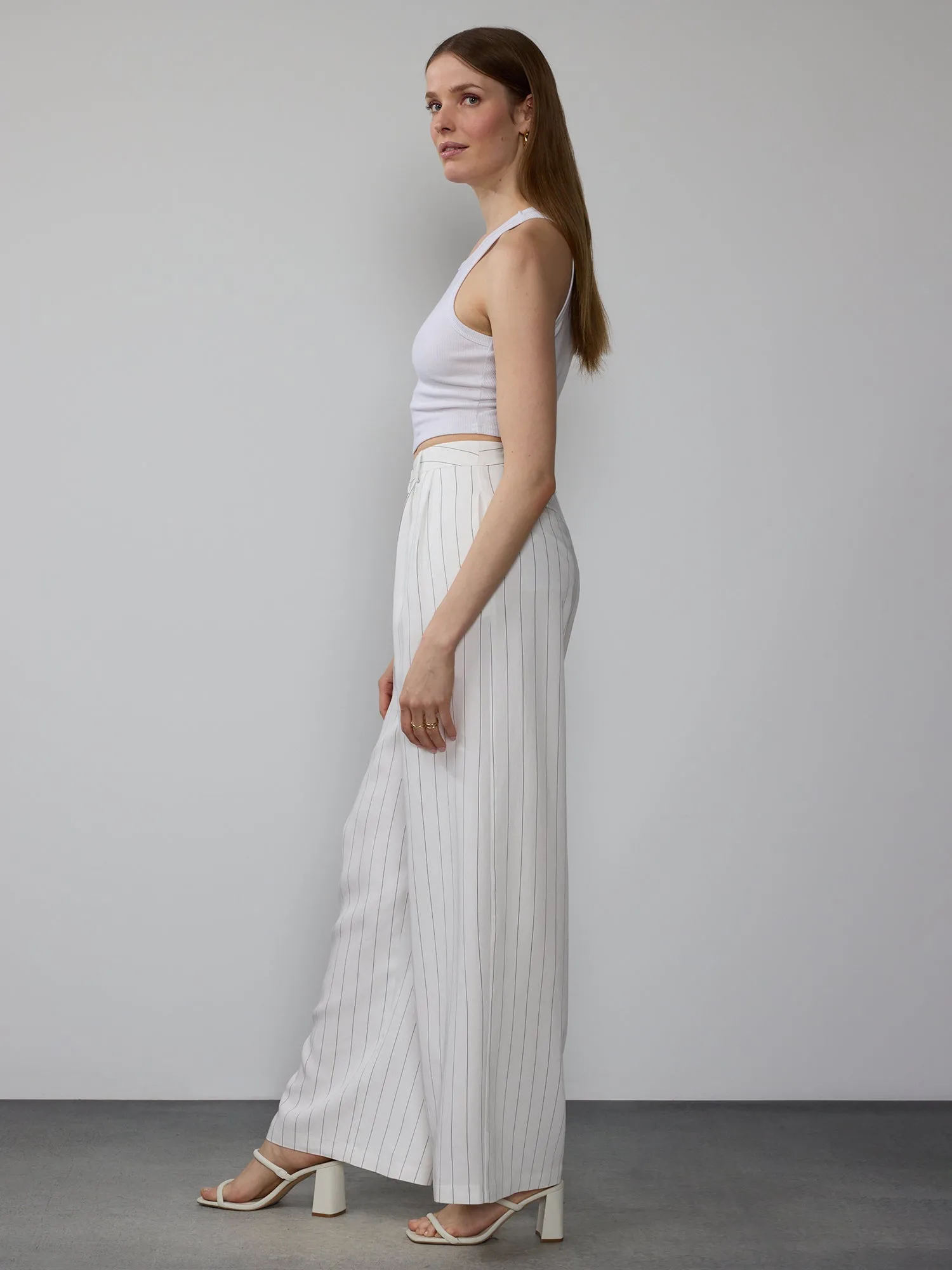 Pin Stripe Wide Leg Pant