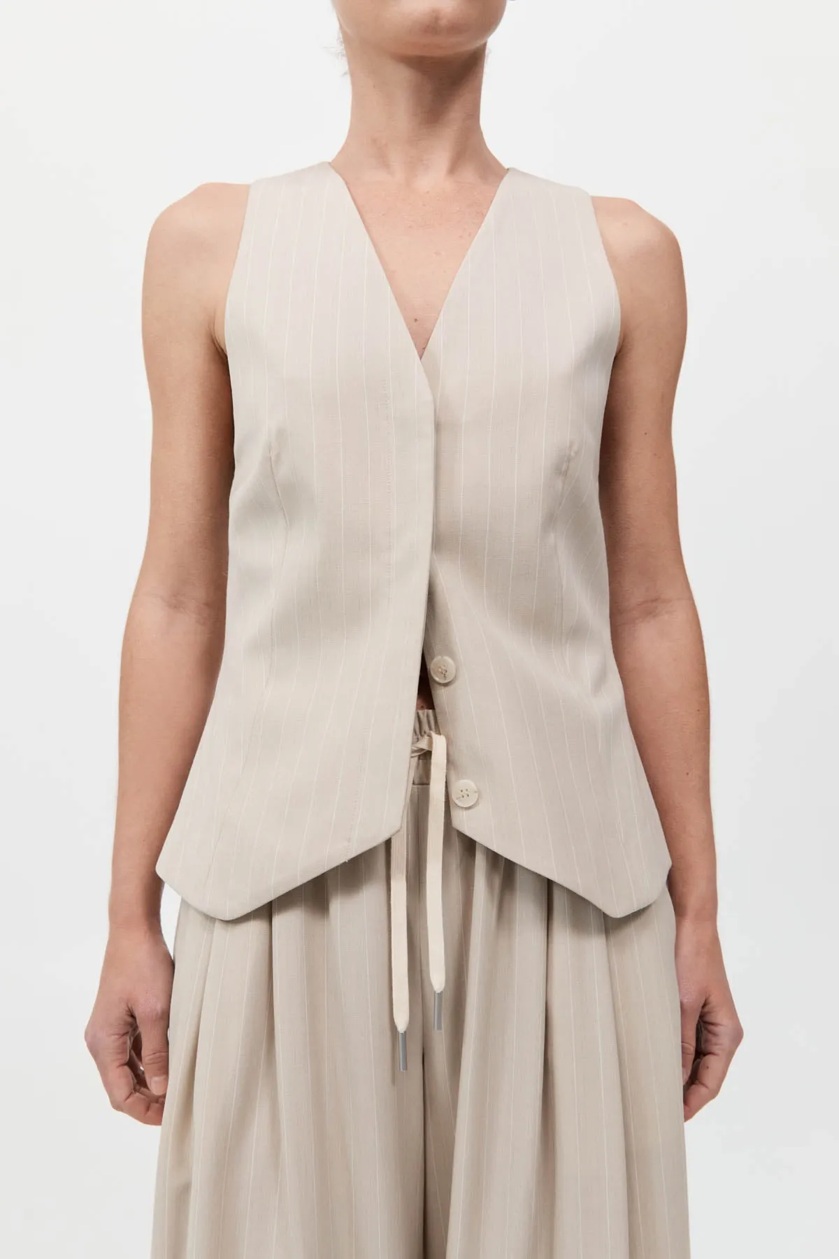 Pinstripe Wool Vest