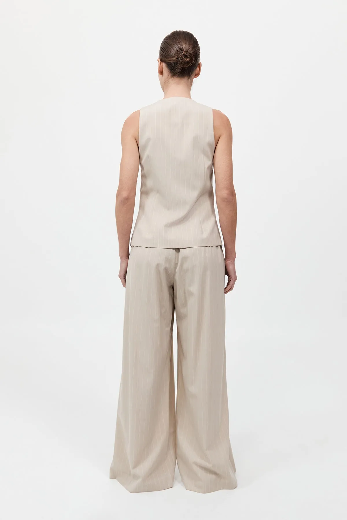 Pinstripe Wool Vest