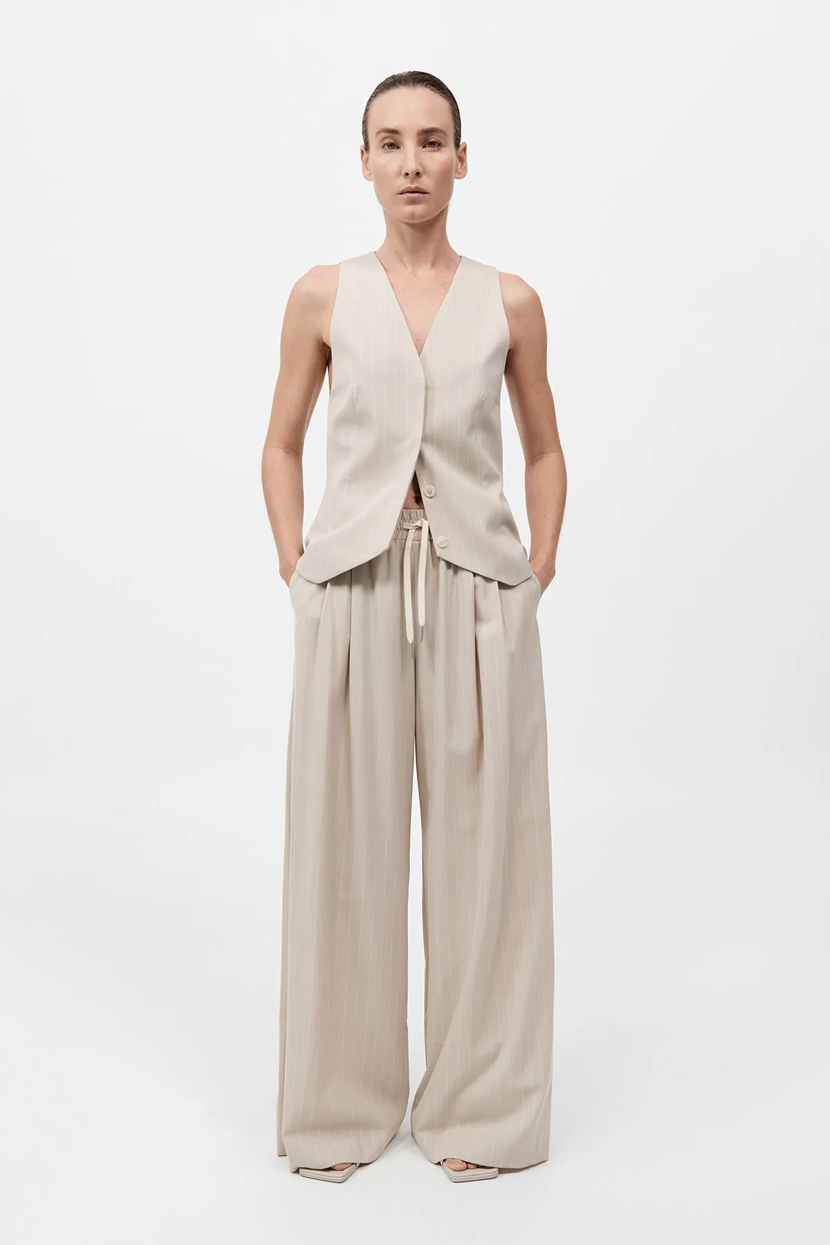 Pinstripe Wool Vest