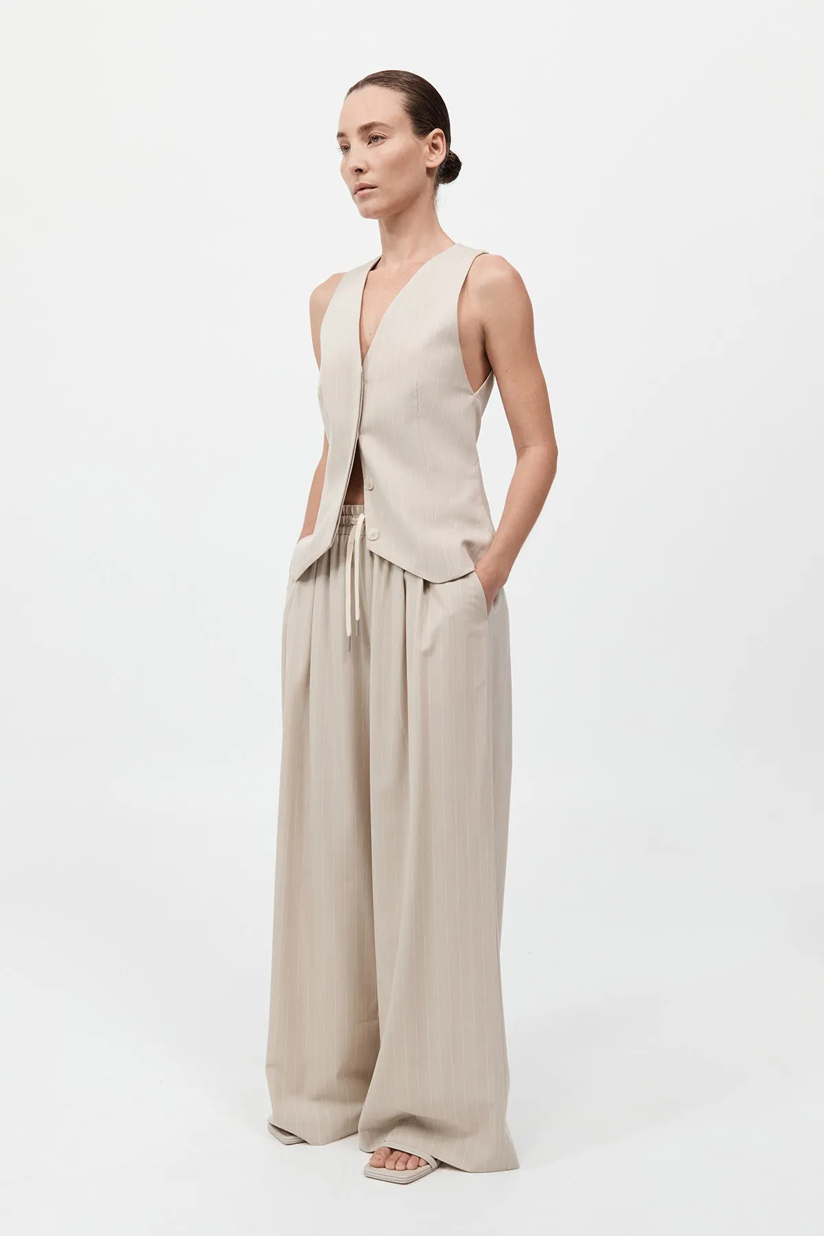 Pinstripe Wool Vest