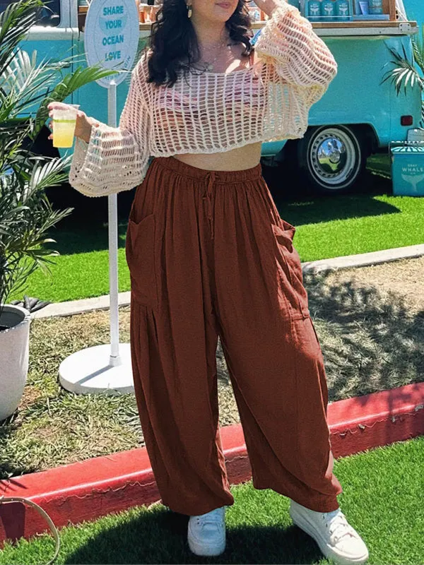 Pleated high waist wide leg pants