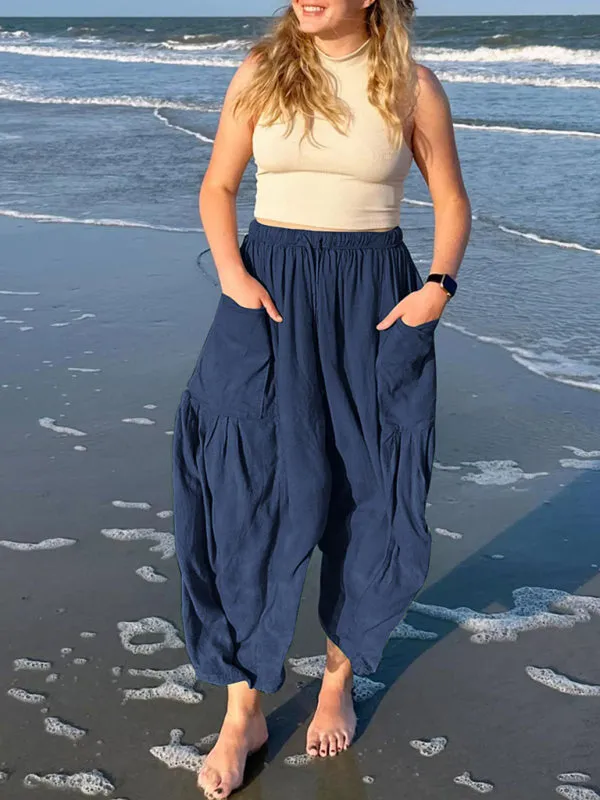 Pleated high waist wide leg pants