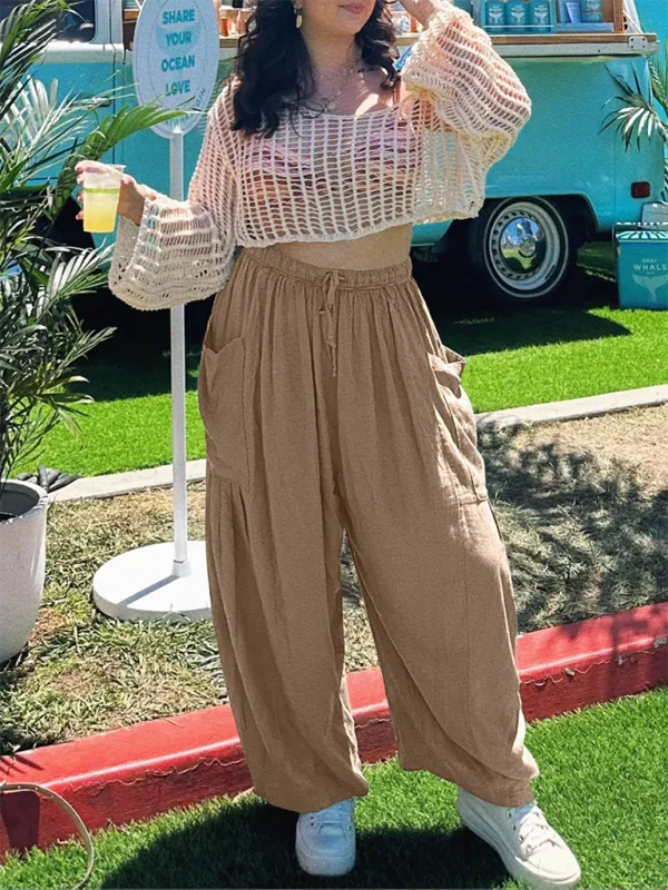 Pleated high waist wide leg pants