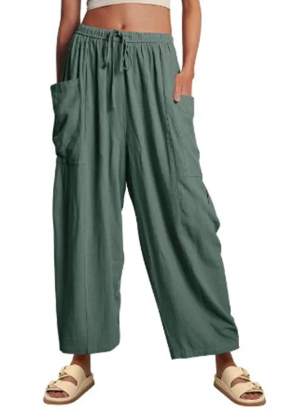 Pleated high waist wide leg pants