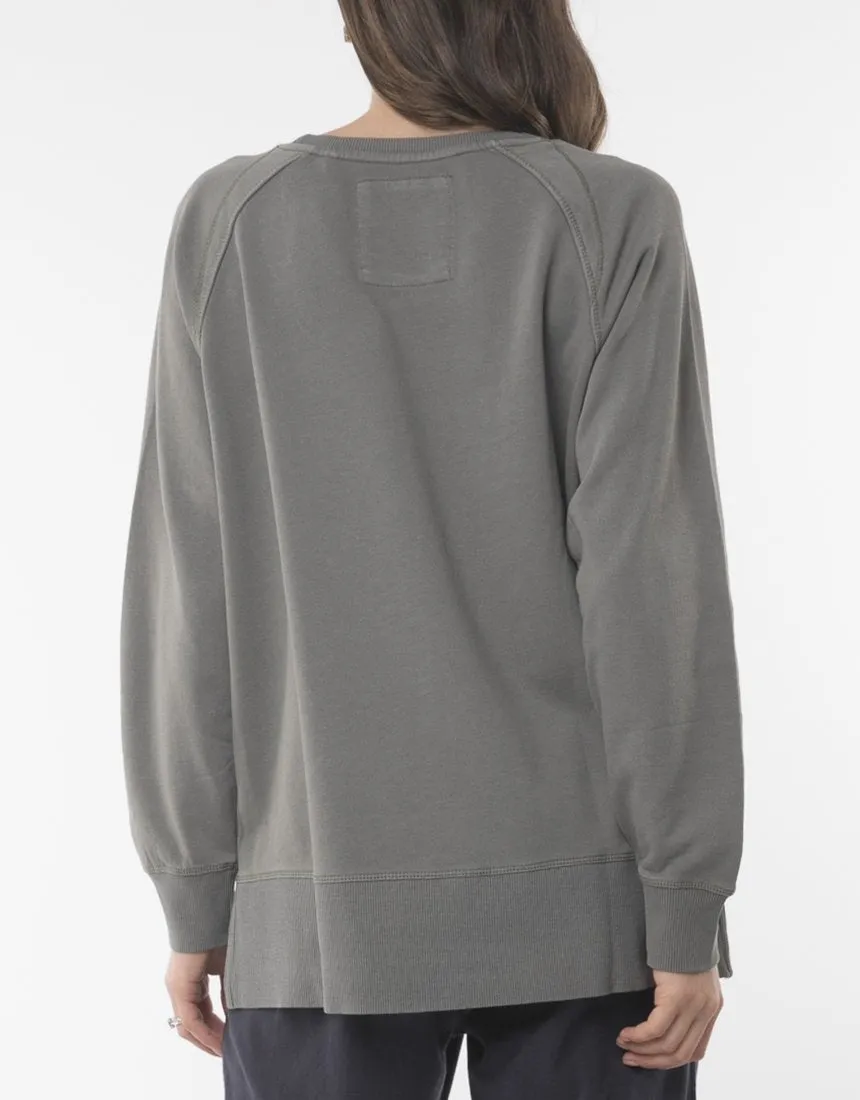 Plus Size Sydney Crew - Washed Olive
