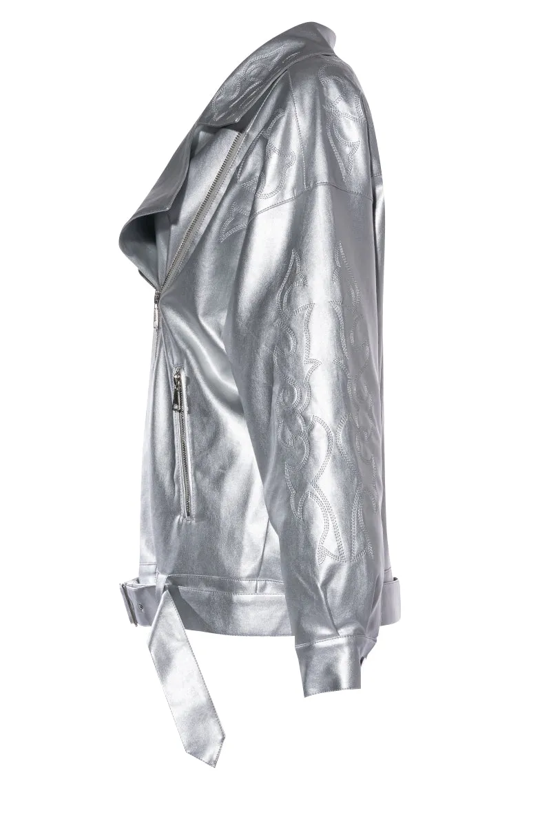 PRINCE-MOTO SILVER WESTERN MOTO JACKET