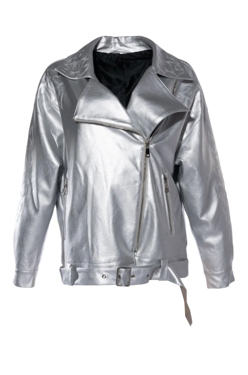PRINCE-MOTO SILVER WESTERN MOTO JACKET