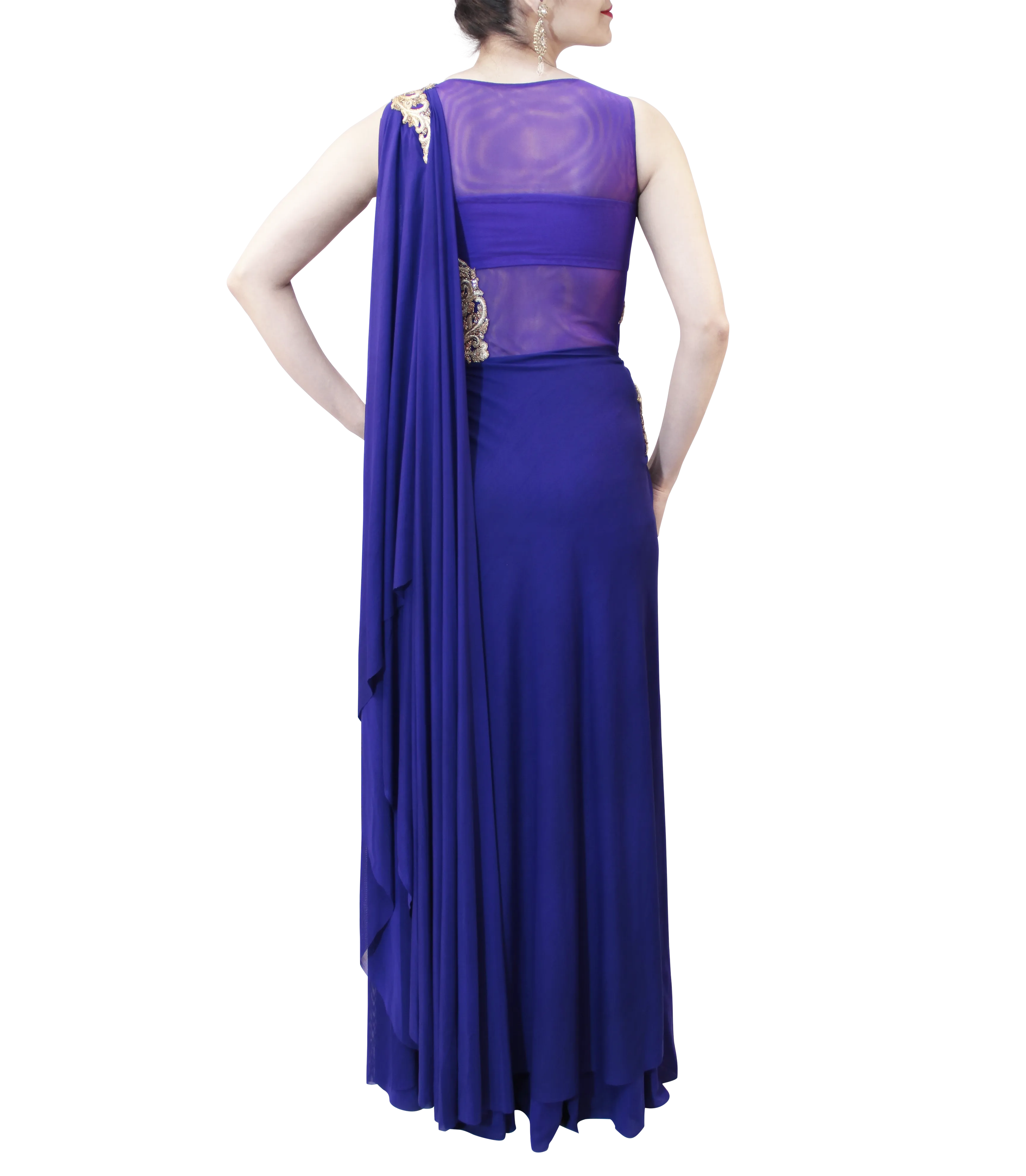 PURPLE SAREE GOWN