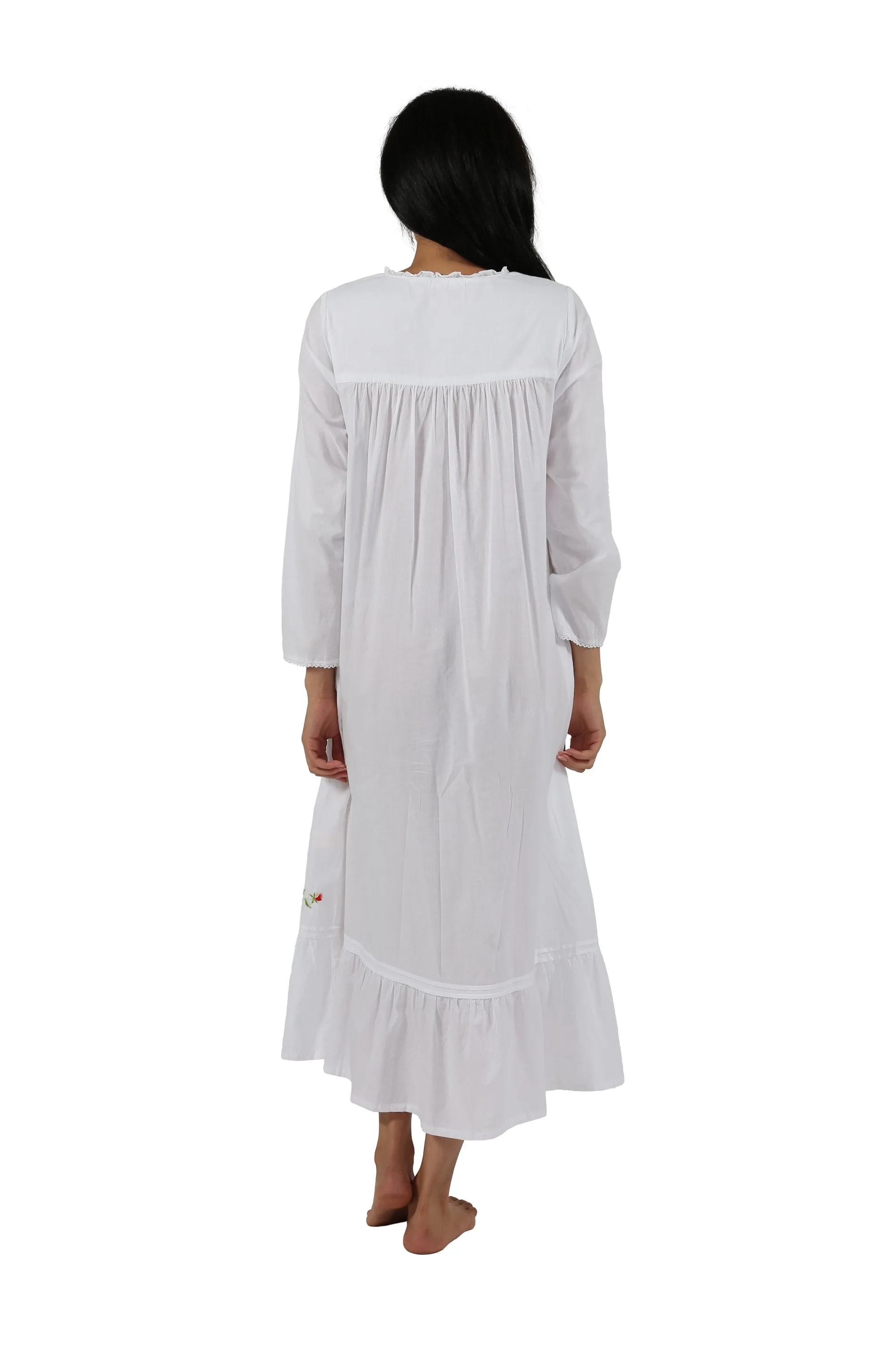 Rose Embellished Cotton Gown