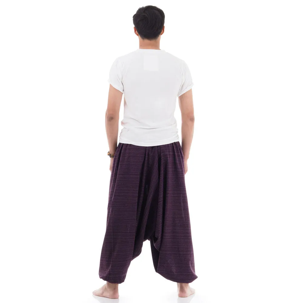 Royal Orchid Men's Pinstripe Drop Crotch Harem Pants