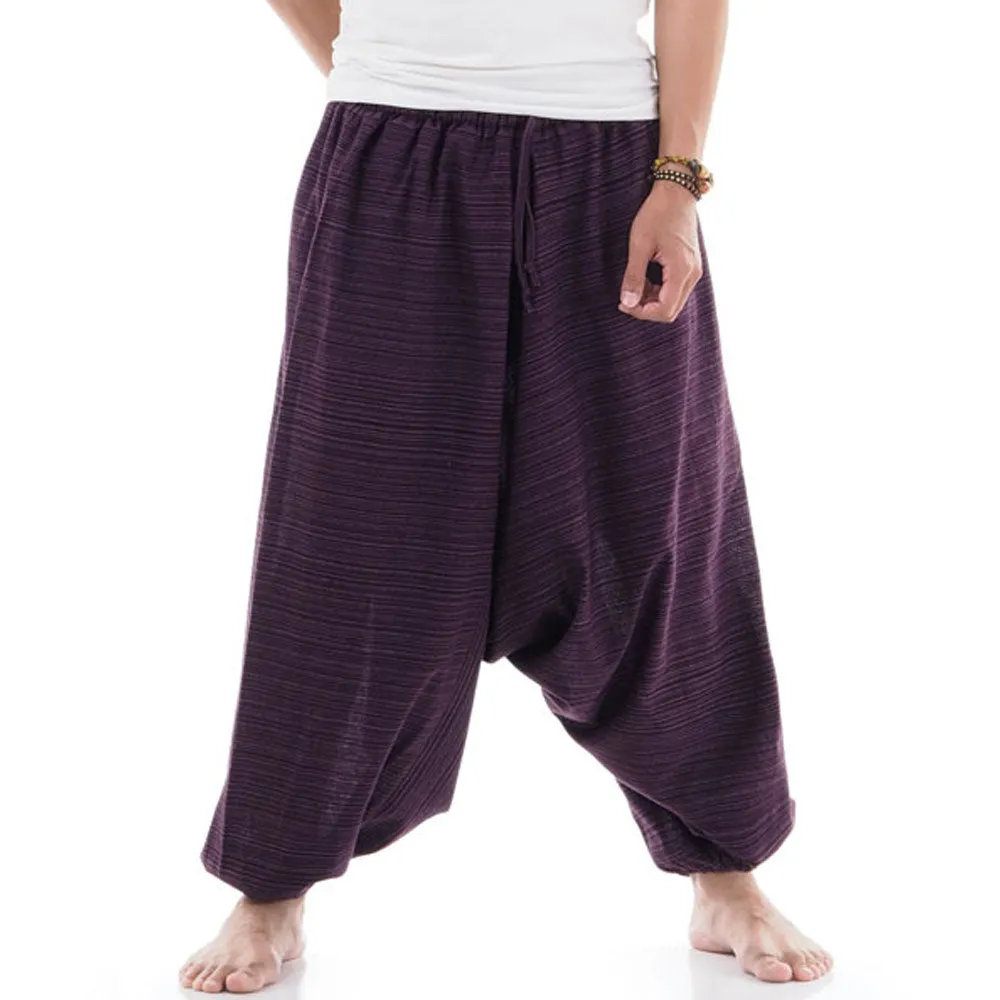 Royal Orchid Men's Pinstripe Drop Crotch Harem Pants