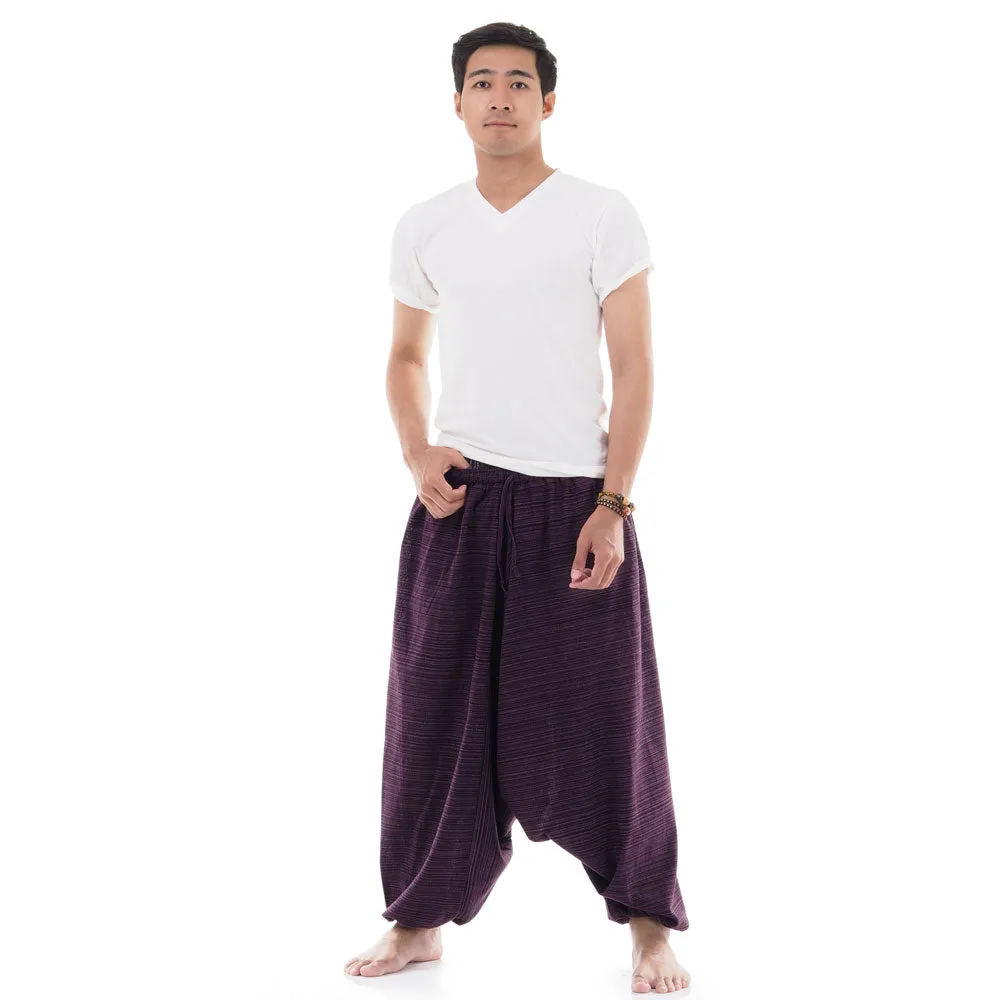 Royal Orchid Men's Pinstripe Drop Crotch Harem Pants