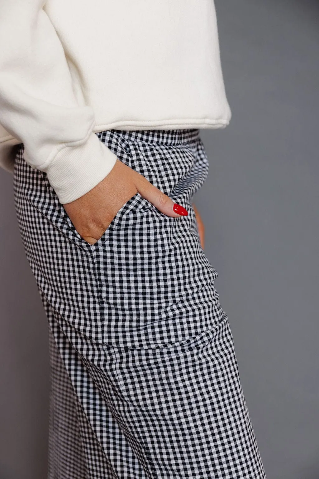 Rubie Gingham Pant in Black/White
