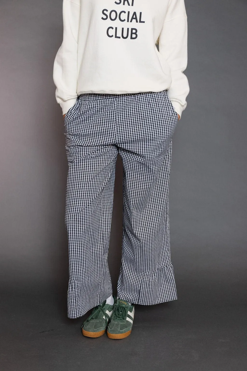 Rubie Gingham Pant in Black/White