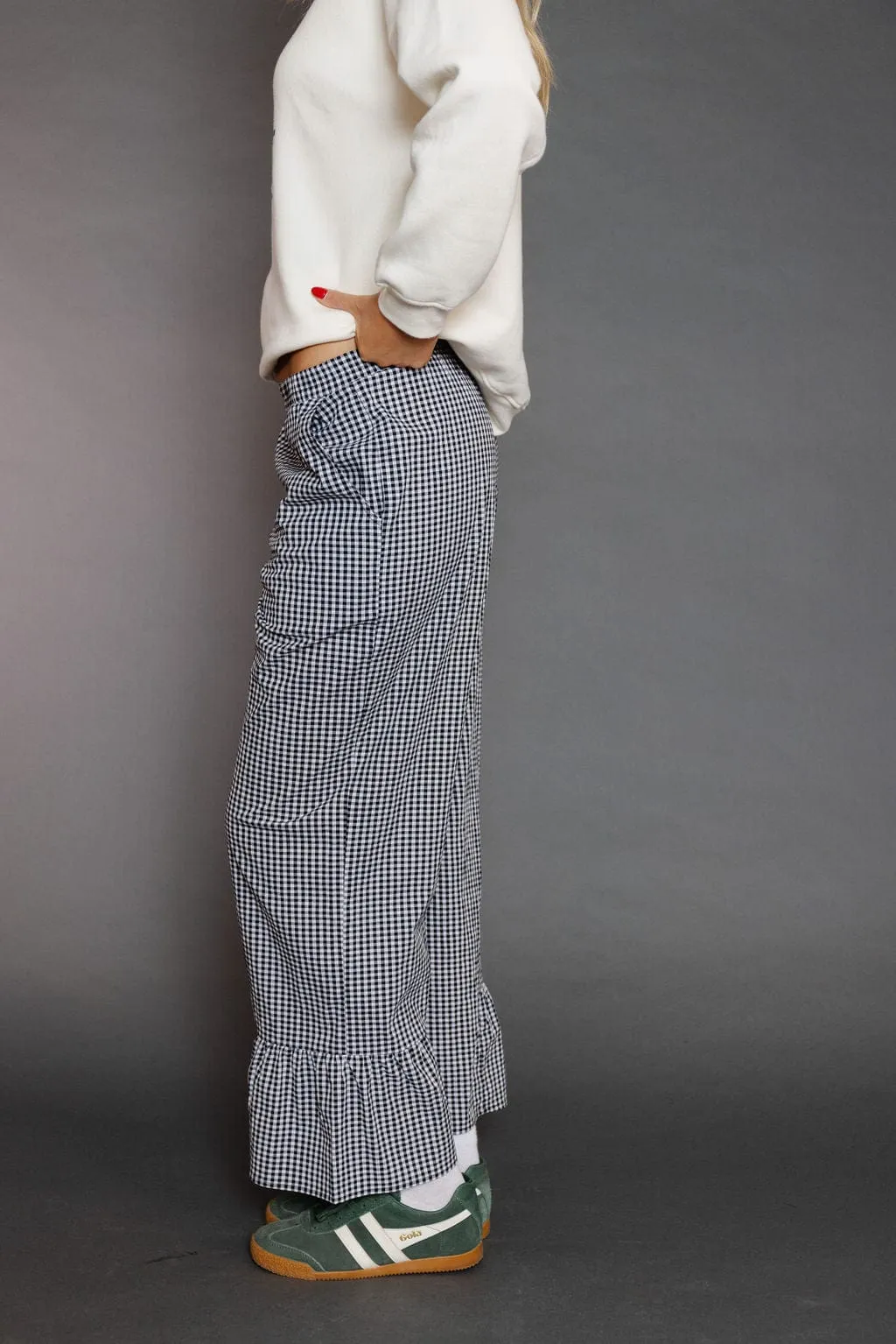 Rubie Gingham Pant in Black/White