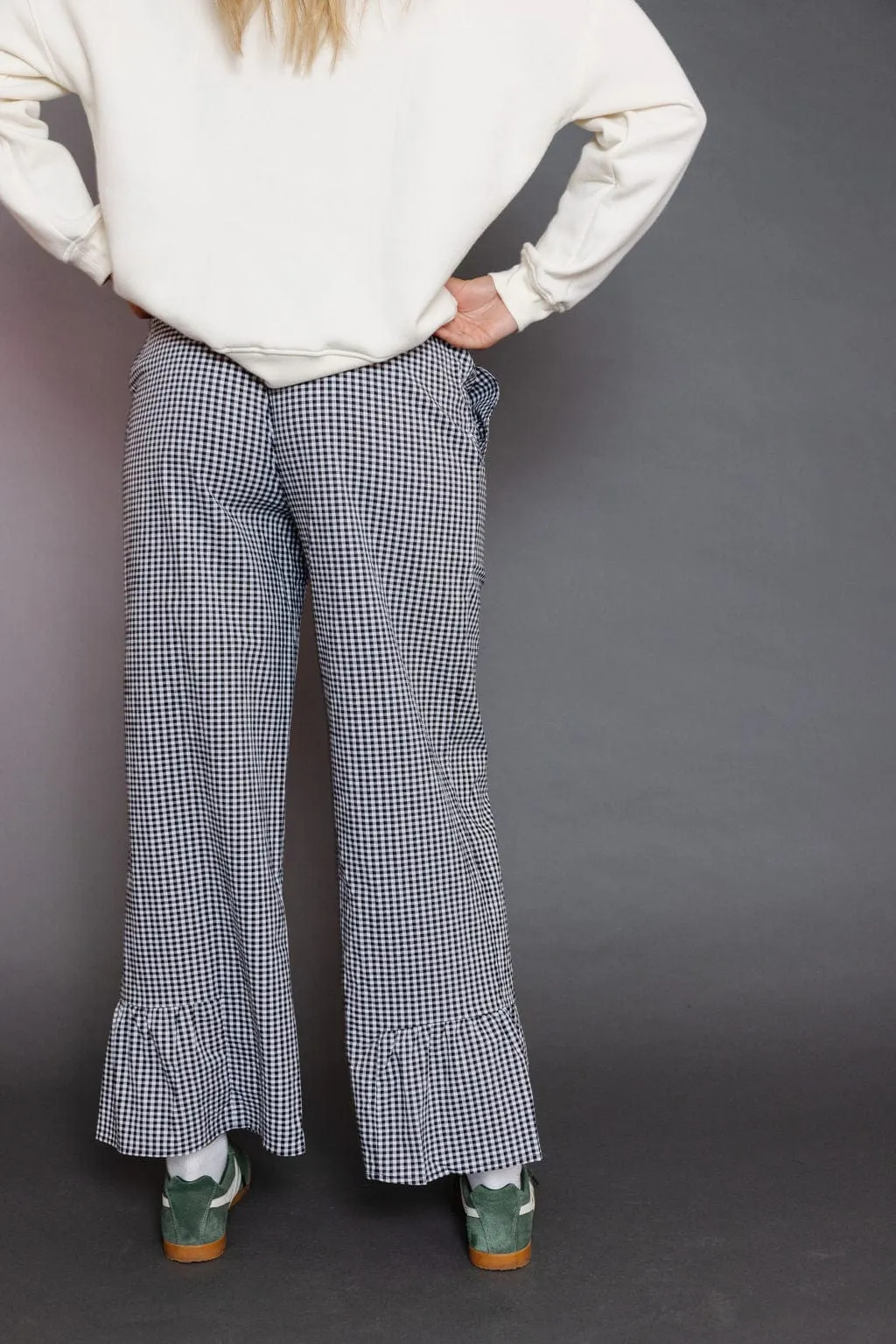 Rubie Gingham Pant in Black/White
