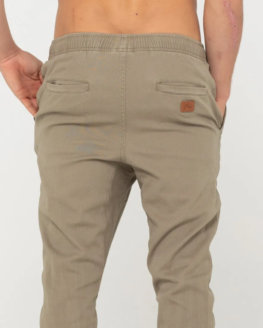 Rusty Hook Out Elastic Pant Boys - Vintage Khaki