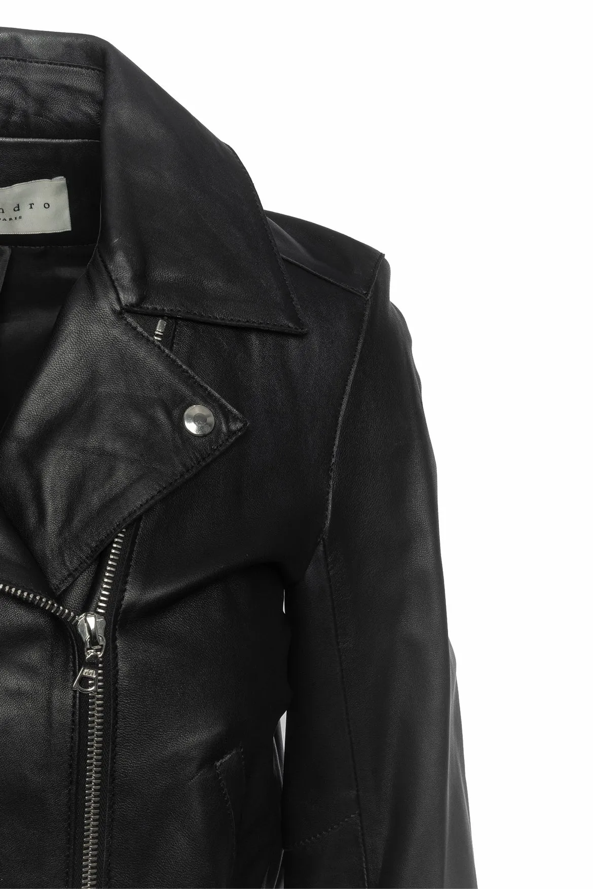 Sandra Size 1 Belted Leather Moto Jacket