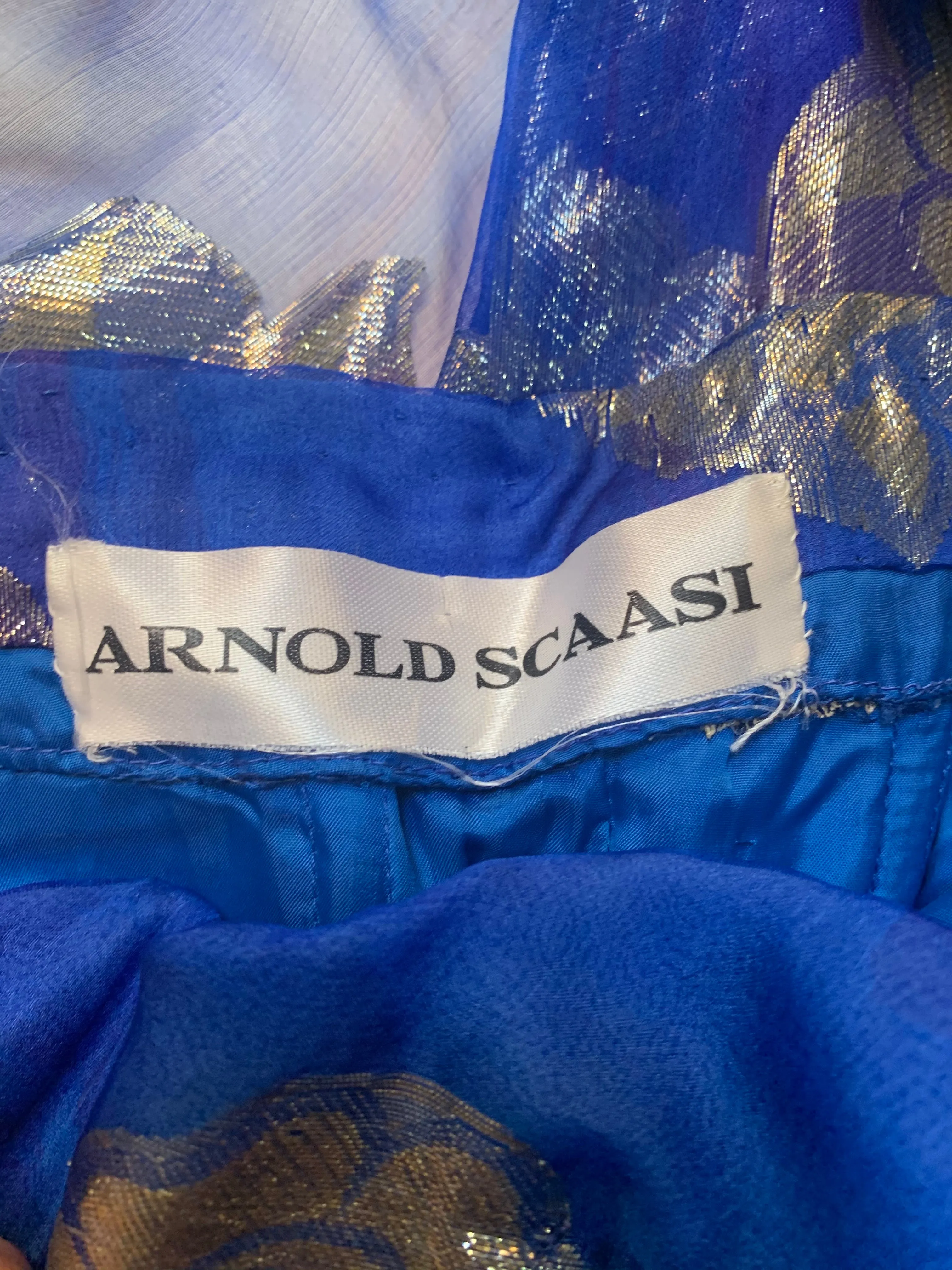 Scaasi 80s Blue Chiffon Strapless Gown with Matching Stole