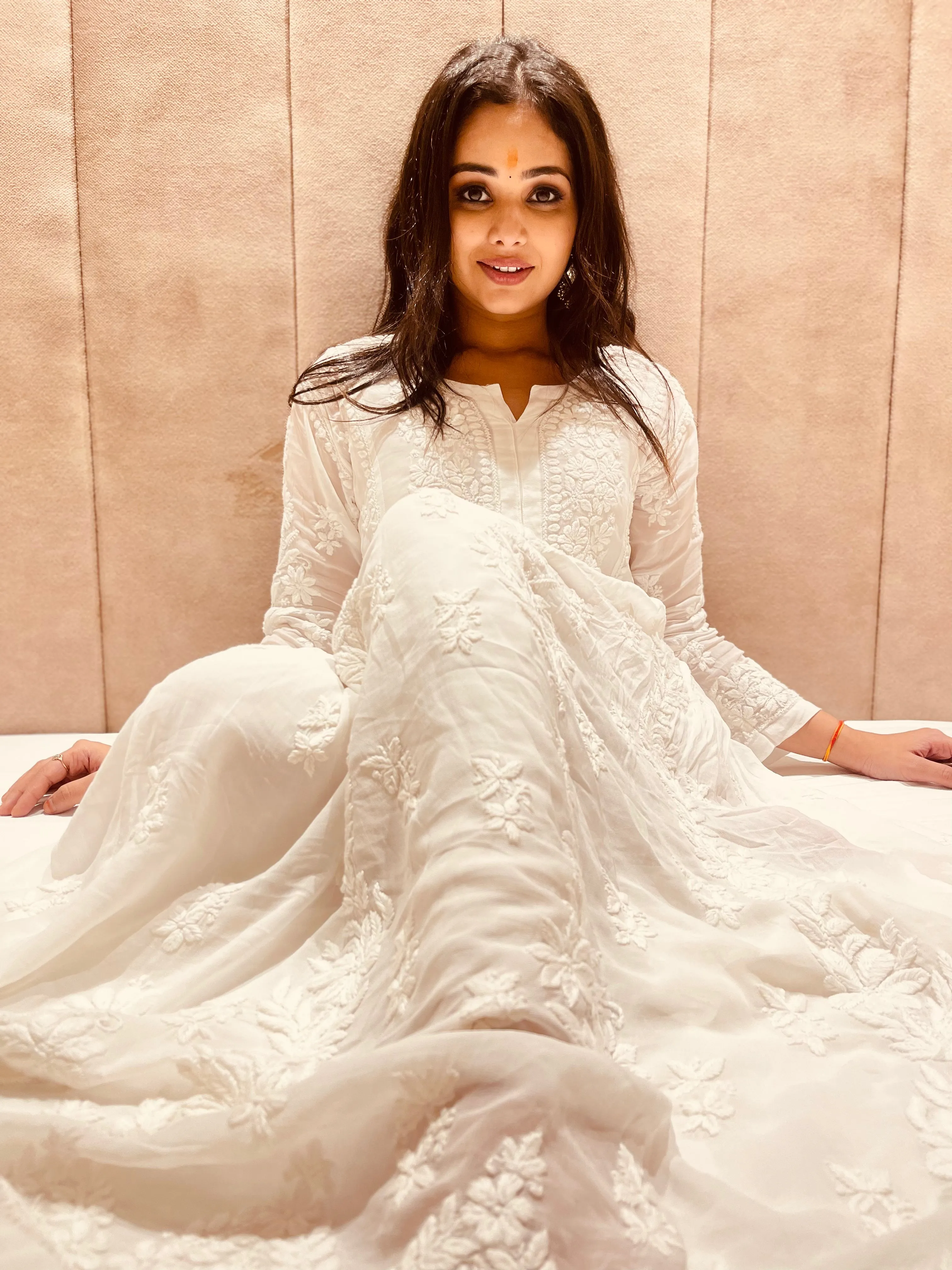 Sneh Premium Viscose Chikankari Gown