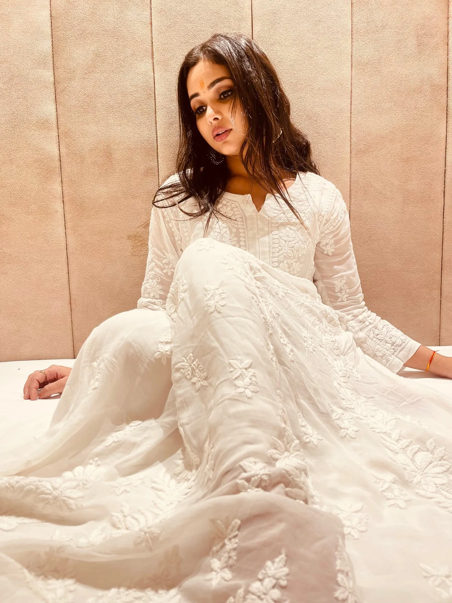 Sneh Premium Viscose Chikankari Gown