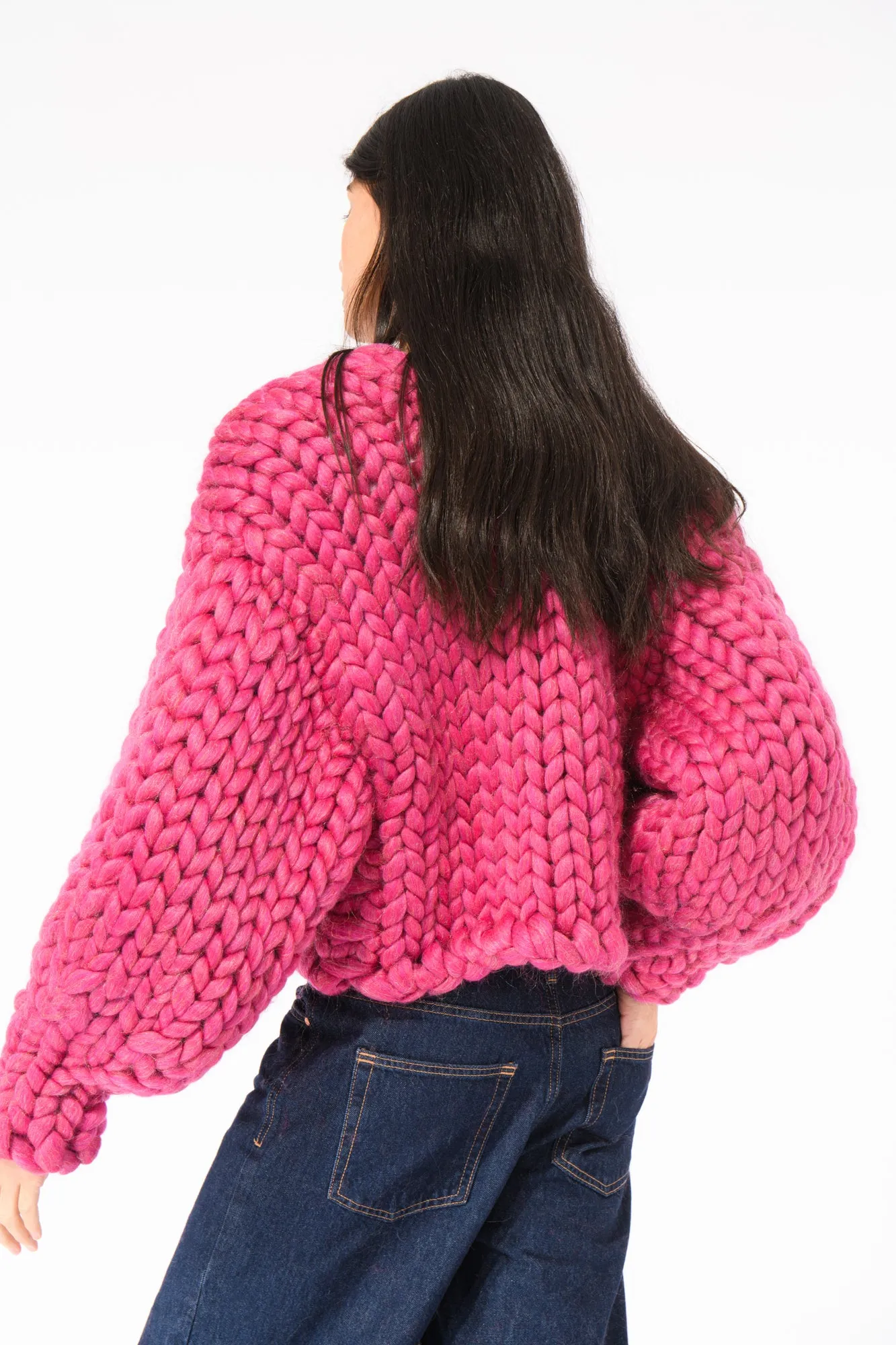 Sparkle Pink Colossal Knit Cardigan