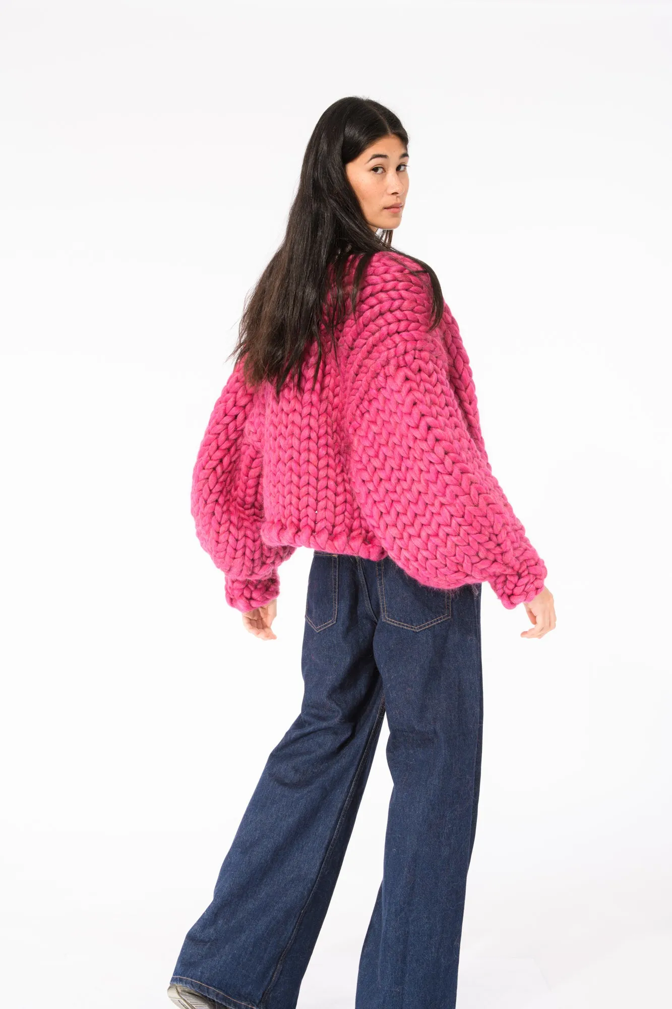 Sparkle Pink Colossal Knit Cardigan
