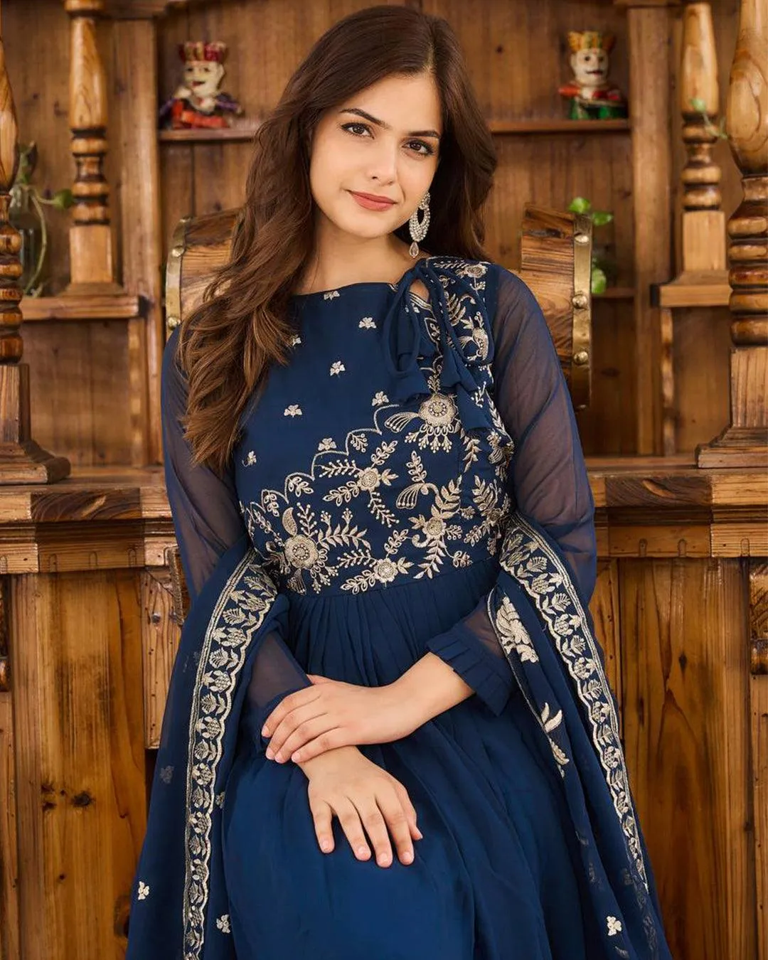 Special Georgette Long Gown and Dupatta set