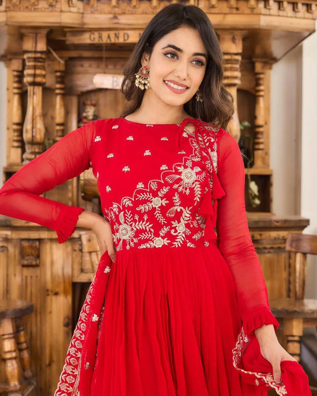 Special Georgette Long Gown and Dupatta set