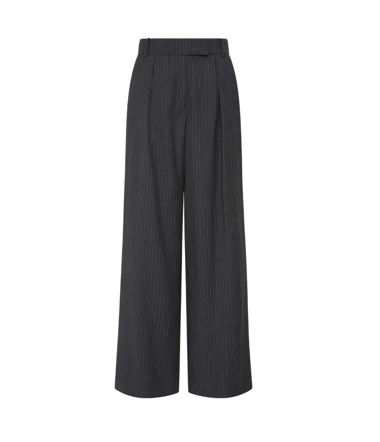 The Clemence Trousers Charcoal Pinstripe