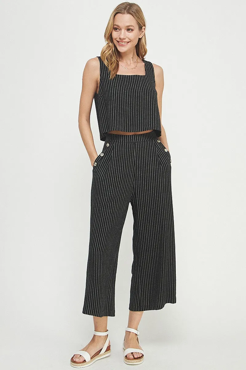 The Tessie Cropped Tank   Pant Set - Sold Separately