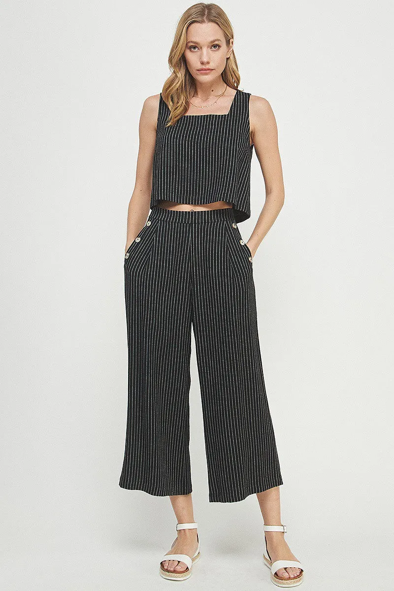 The Tessie Cropped Tank   Pant Set - Sold Separately