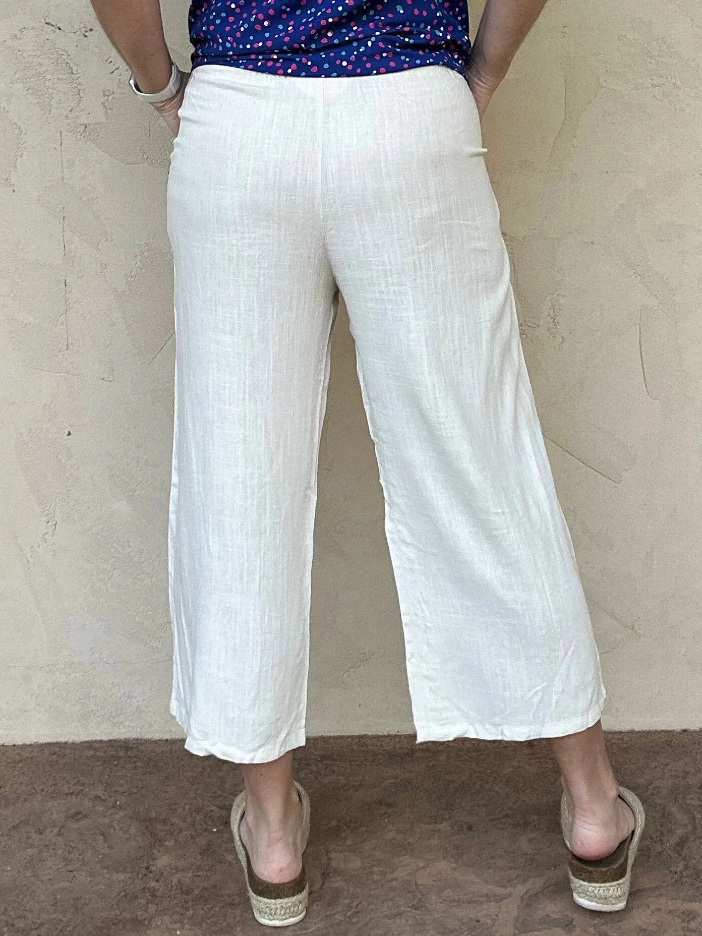 Umgee Linen Drawstring Pants, Oatmeal