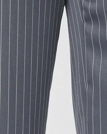 Unique Vintage Grey Pinstripe High Waist Pants | Grey Pinstripe