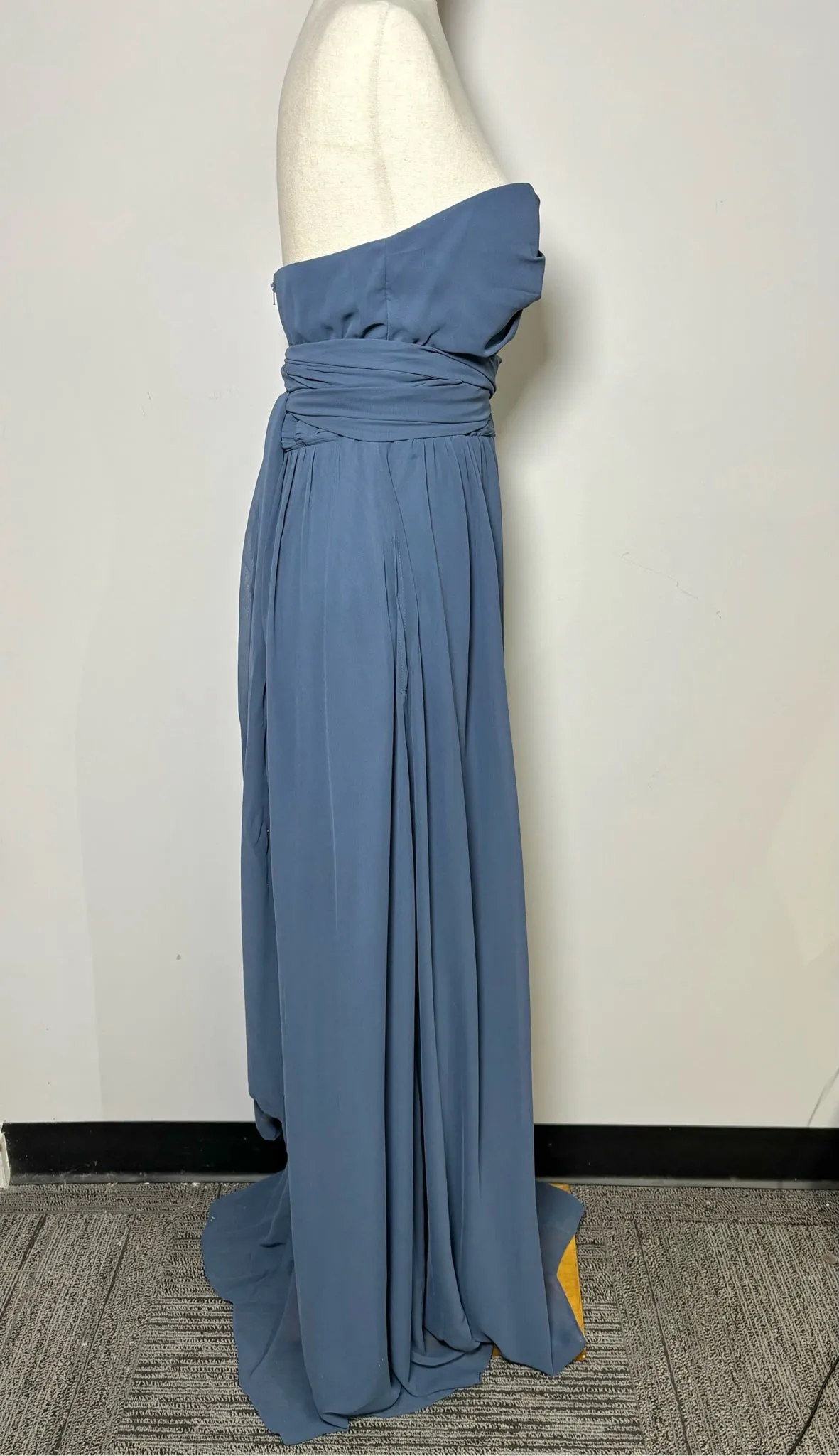 Women Size M Birdy Gray Slate Blue Gown