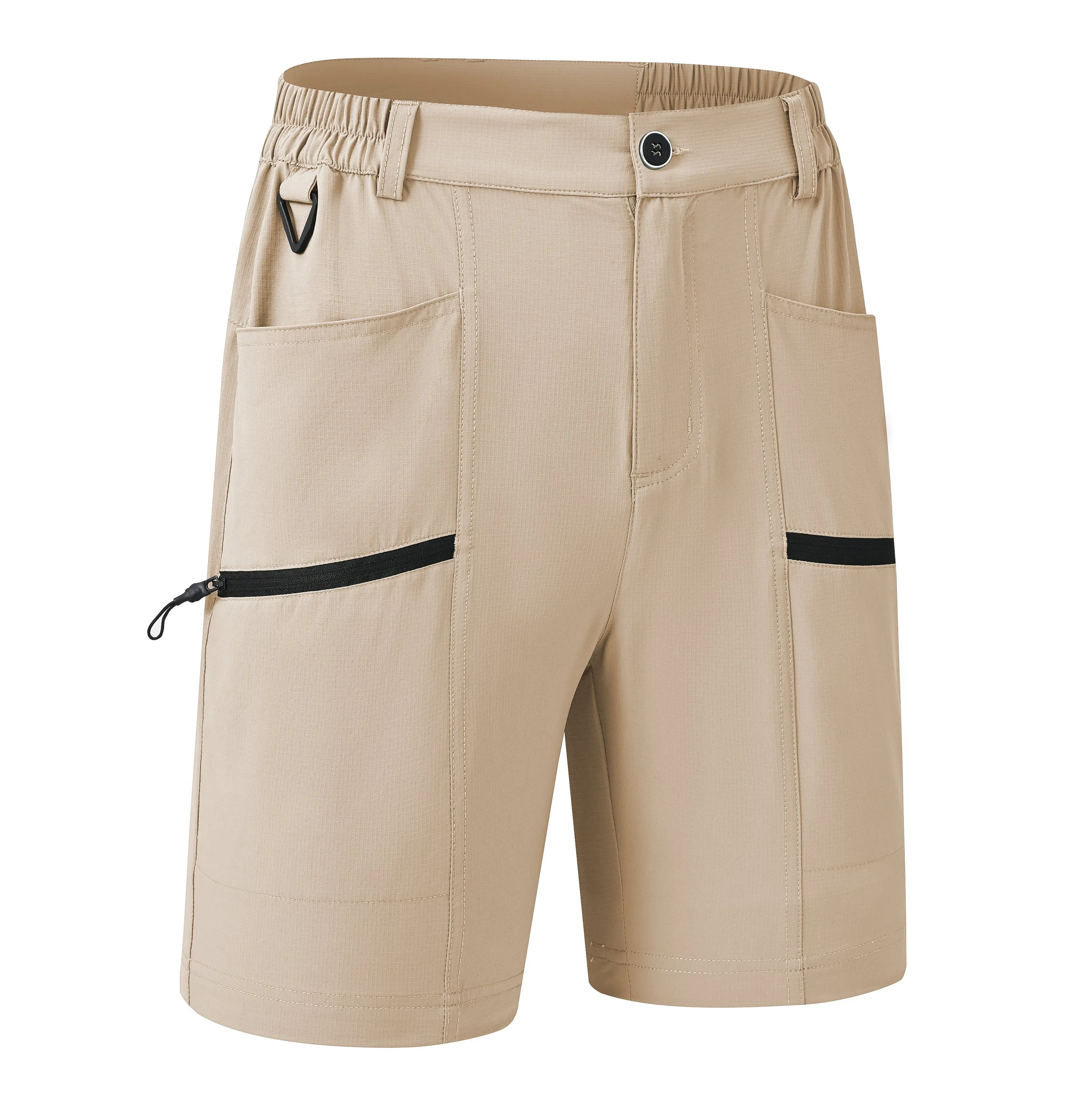 Women's Hiking Cargo Shorts Quick Dry Nylon Shorts Summer Travel Active Golf Shorts with 6 Pockets Water Resistant Light Khaki S