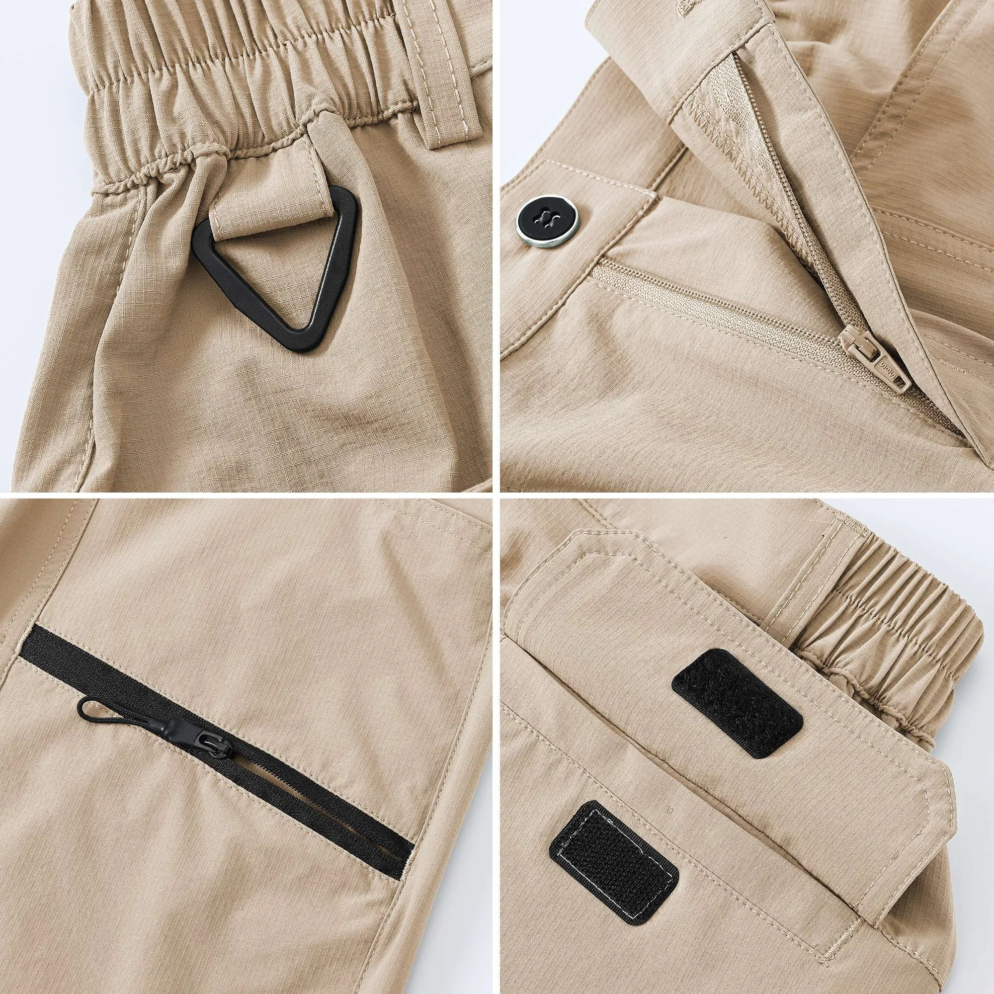 Women's Hiking Cargo Shorts Quick Dry Nylon Shorts Summer Travel Active Golf Shorts with 6 Pockets Water Resistant Light Khaki S