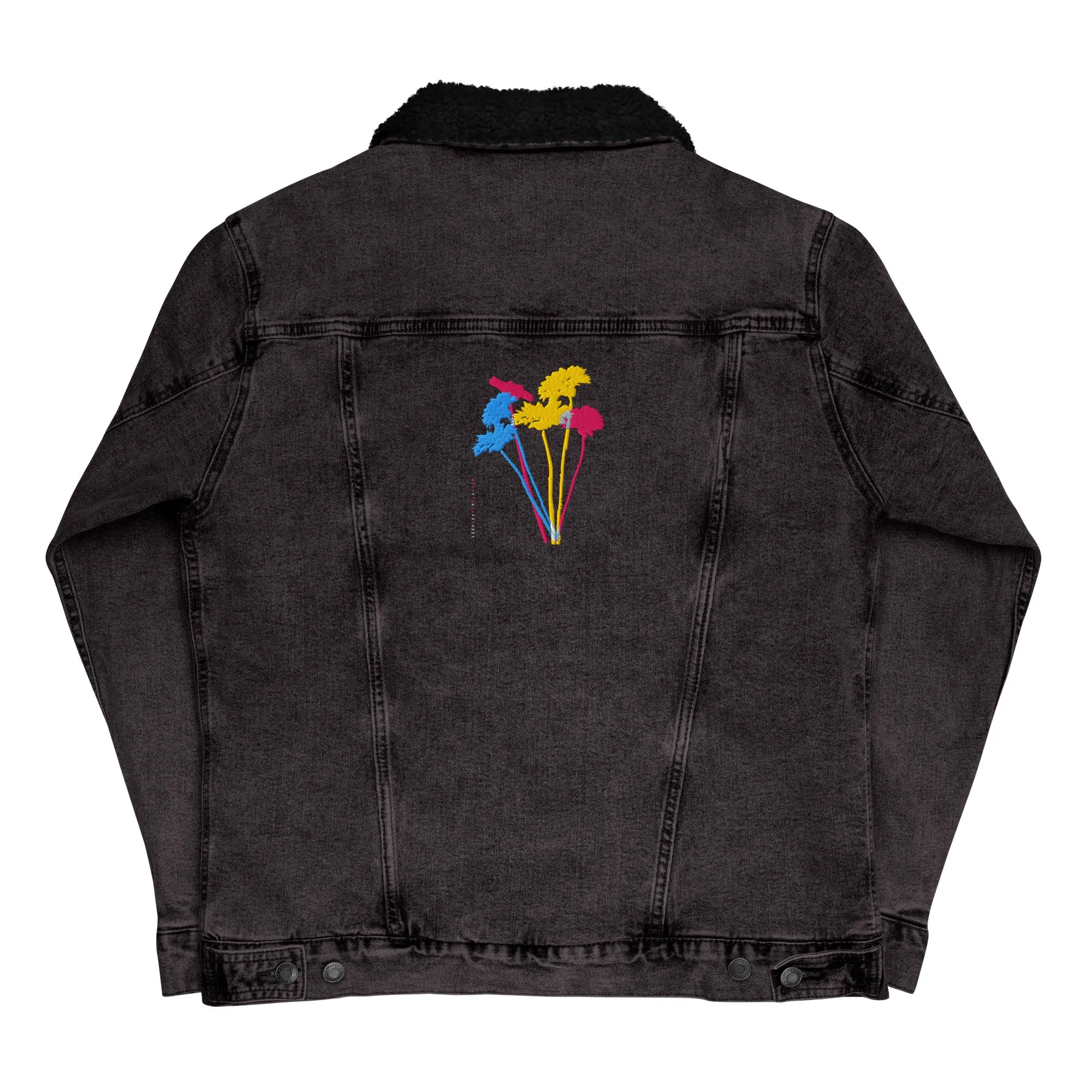 YOUR FLOWERS Unisex Denim Sherpa Jacket
