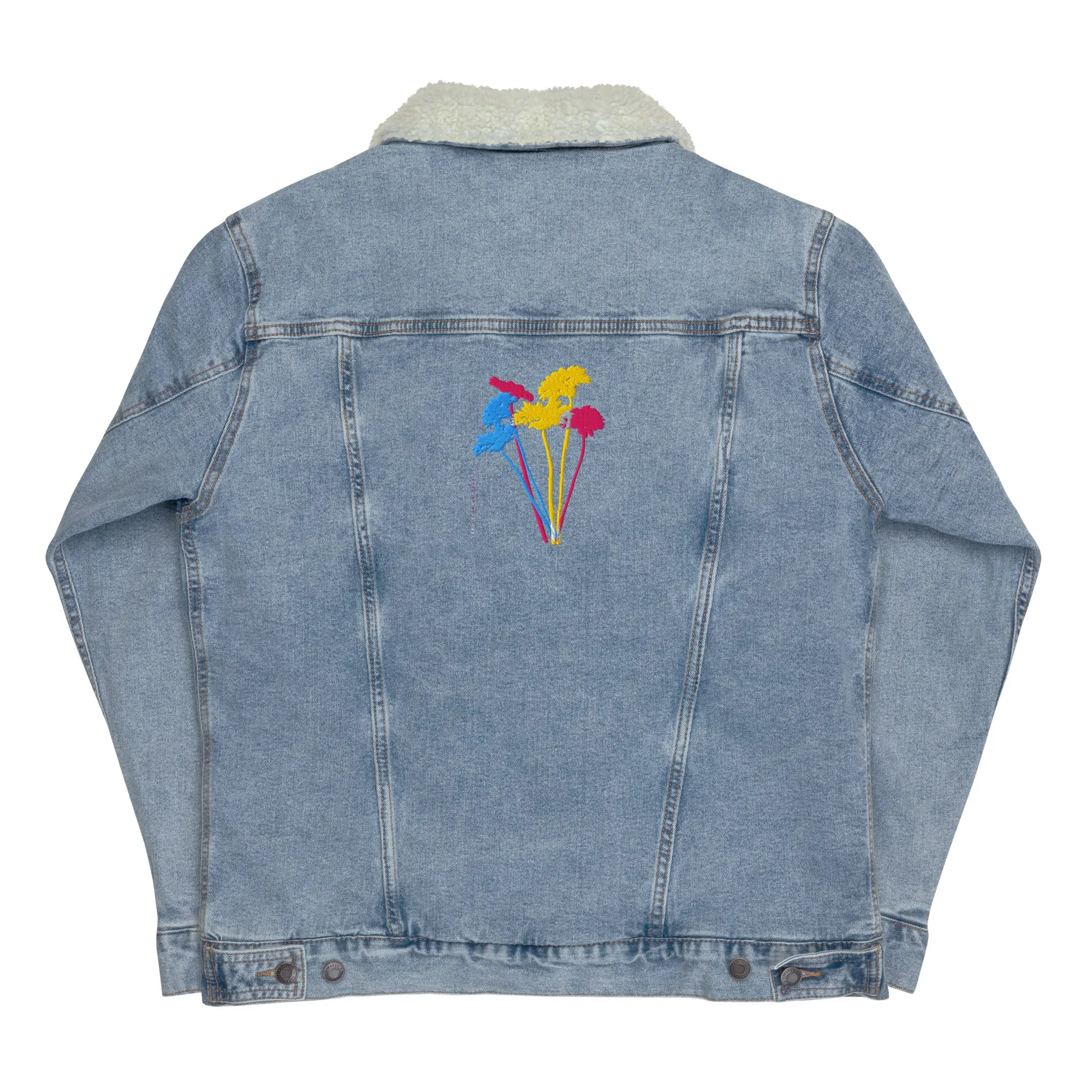 YOUR FLOWERS Unisex Denim Sherpa Jacket
